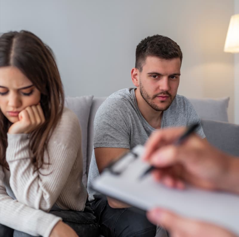 Couples counselling session with therapist